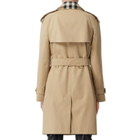 Trench Waterloo en gabardine de coton avec Check - Honey