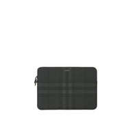 Pochette d'ordinateur à motif check - Charcoal