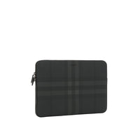 Pochette d'ordinateur à motif check - Charcoal