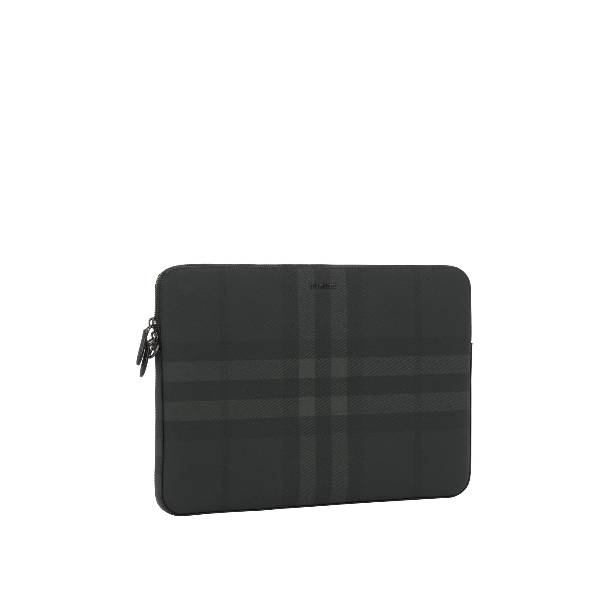 Pochette d'ordinateur à motif check - Charcoal