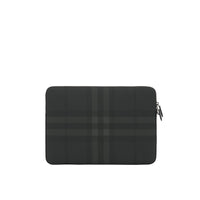 Pochette d'ordinateur à motif check - Charcoal