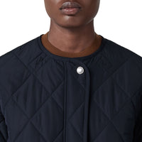Manteau matelassé à capuche amovible en losanges - Coal Blue
