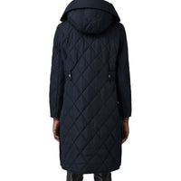 Manteau matelassé à capuche amovible en losanges - Coal Blue