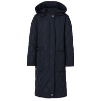 Manteau matelassé à capuche amovible en losanges - Coal Blue