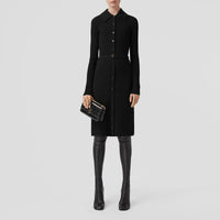 Robe en maille de laine côtelée - Black