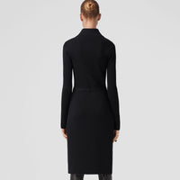 Robe en maille de laine côtelée - Black