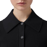 Robe en maille de laine côtelée - Black