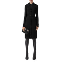 Robe en maille de laine côtelée - Black