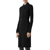 Robe en maille de laine côtelée - Black