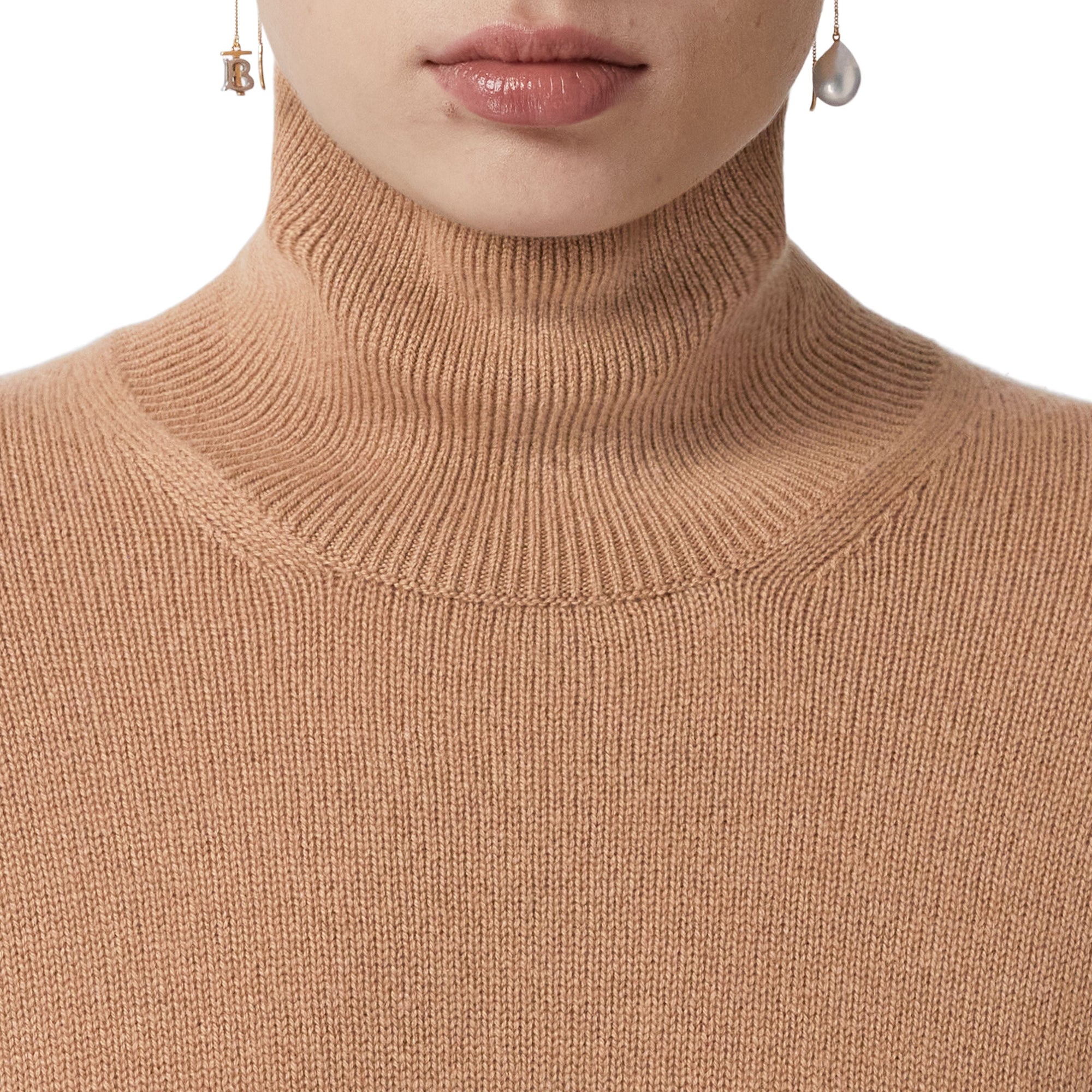 Pull à col entonnoir en cachemire - Wheat