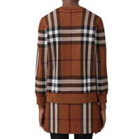Pull Jacquard en Laine Mérinos à carreaux - Dark Birch Brown