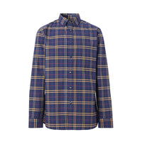 Chemise en coton stretch à carreaux coupe slim - Dark Charcoal Blue C
