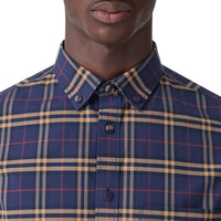 Chemise en coton stretch à carreaux coupe slim - Dark Charcoal Blue C