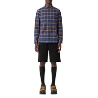 Chemise en coton stretch à carreaux coupe slim - Dark Charcoal Blue C