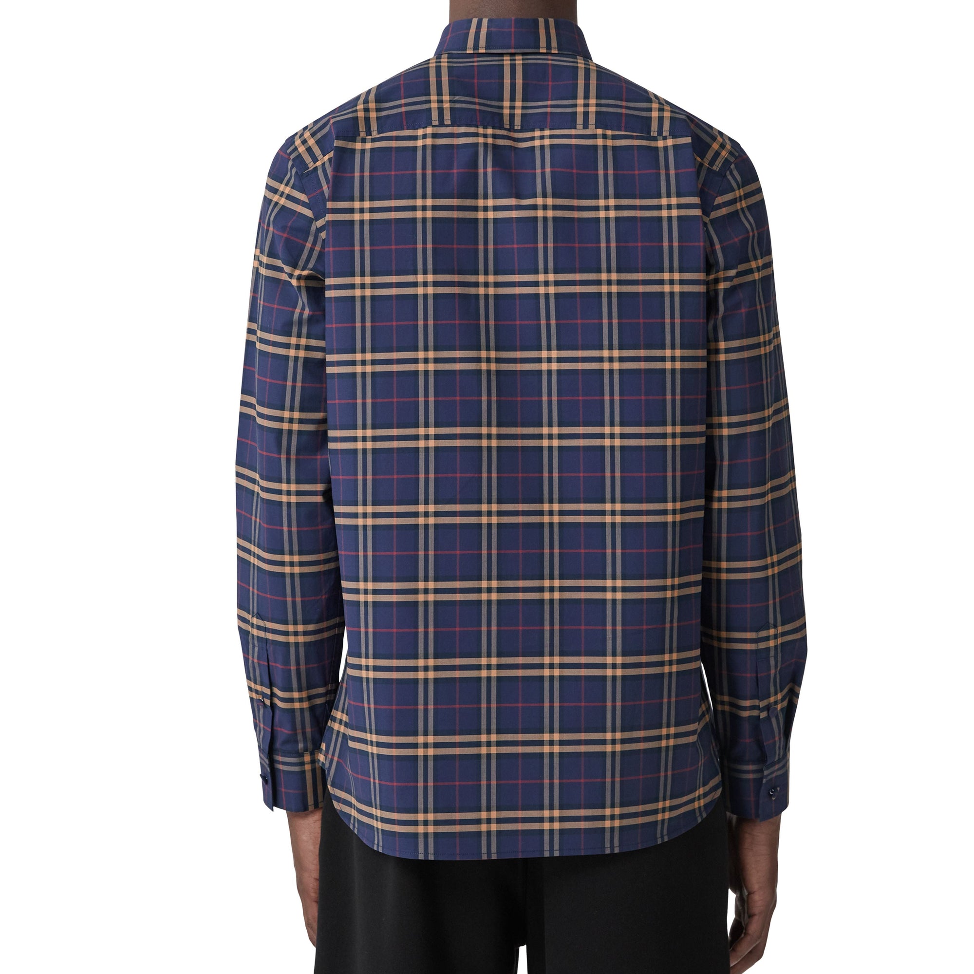Chemise en coton stretch à carreaux coupe slim - Dark Charcoal Blue C