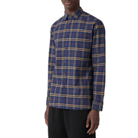Chemise en coton stretch à carreaux coupe slim - Dark Charcoal Blue C