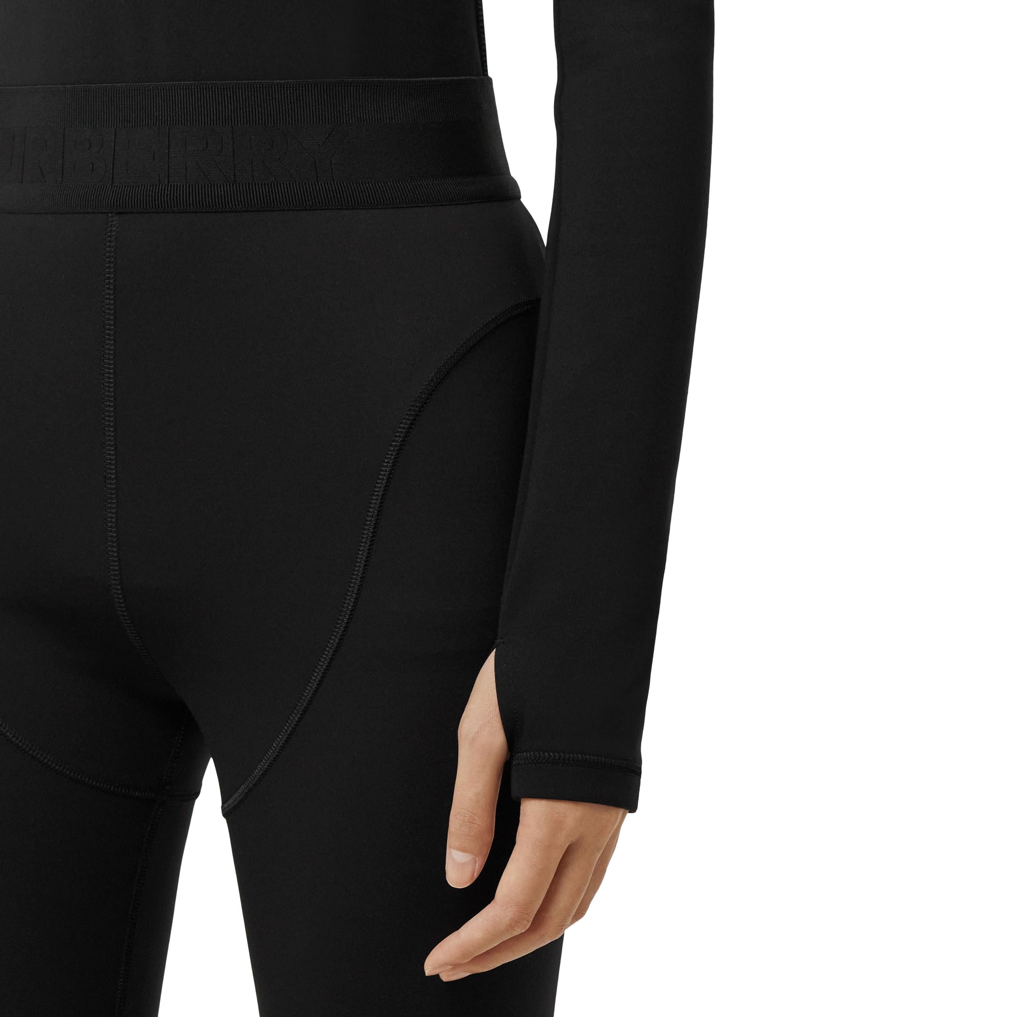 Legging en jersey stretch avec logo - Black