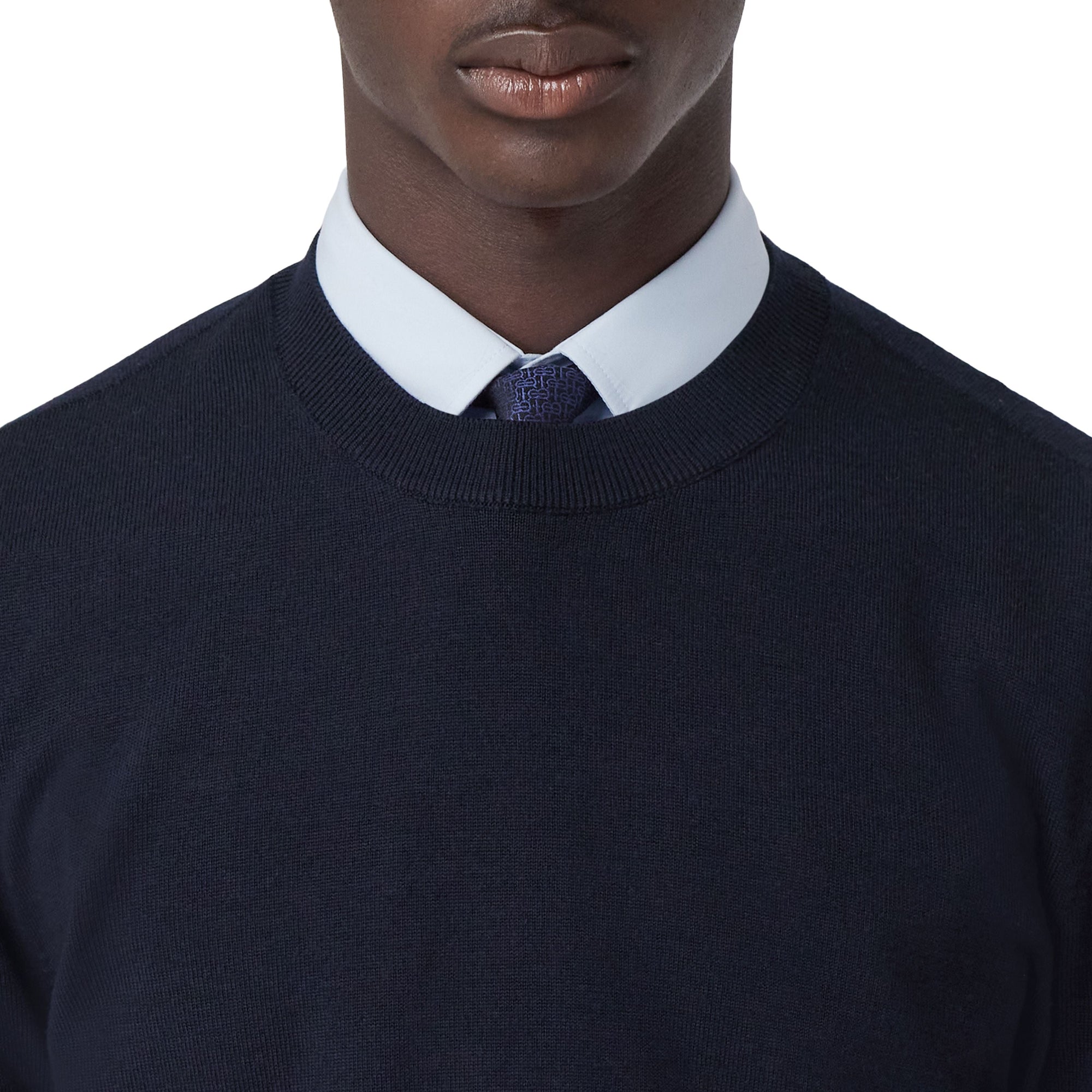 Pull en laine à motif monogramme - Dark Charcoal Blue