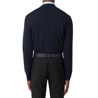 Pull en laine à motif monogramme - Dark Charcoal Blue