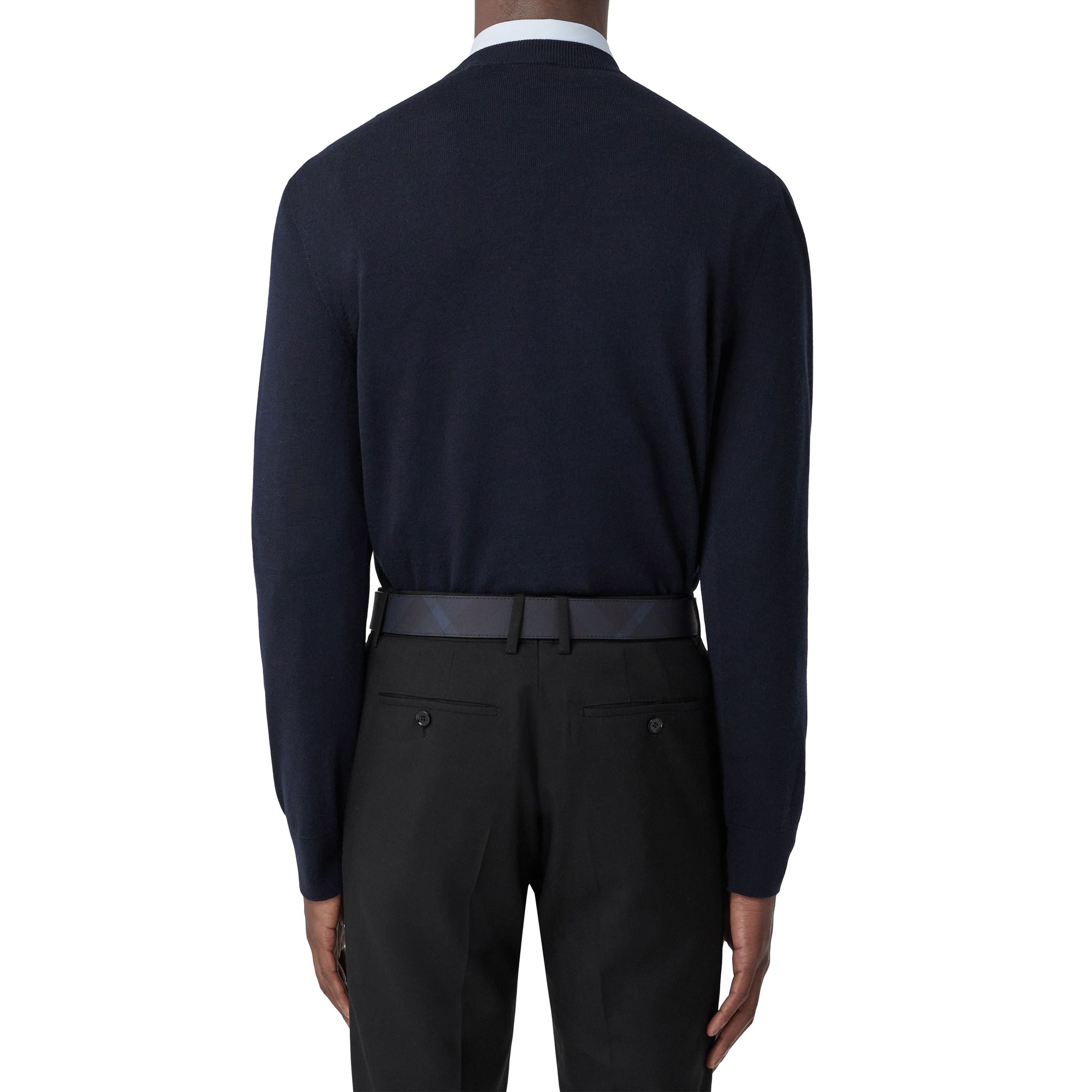Pull en laine à motif monogramme - Dark Charcoal Blue