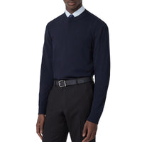 Pull en laine à motif monogramme - Dark Charcoal Blue