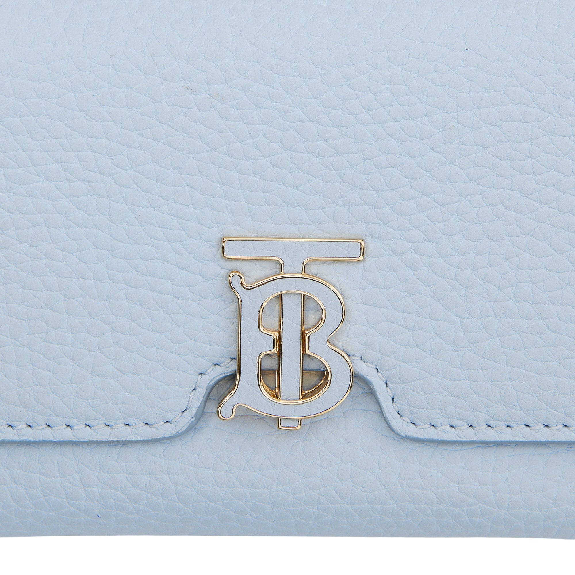 Portefeuille TB compact en cuir grainé - Pale Blue