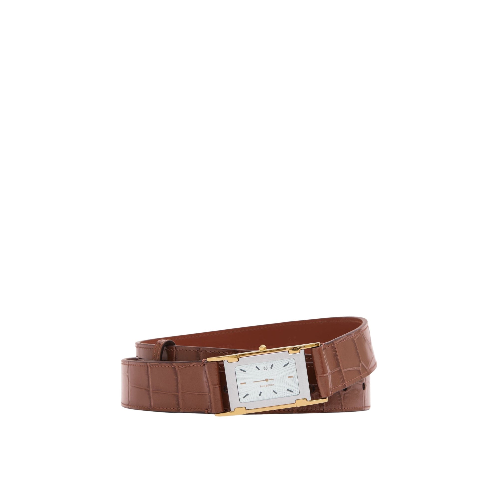 Ceinture en cuir embossé - Deep Cocoa