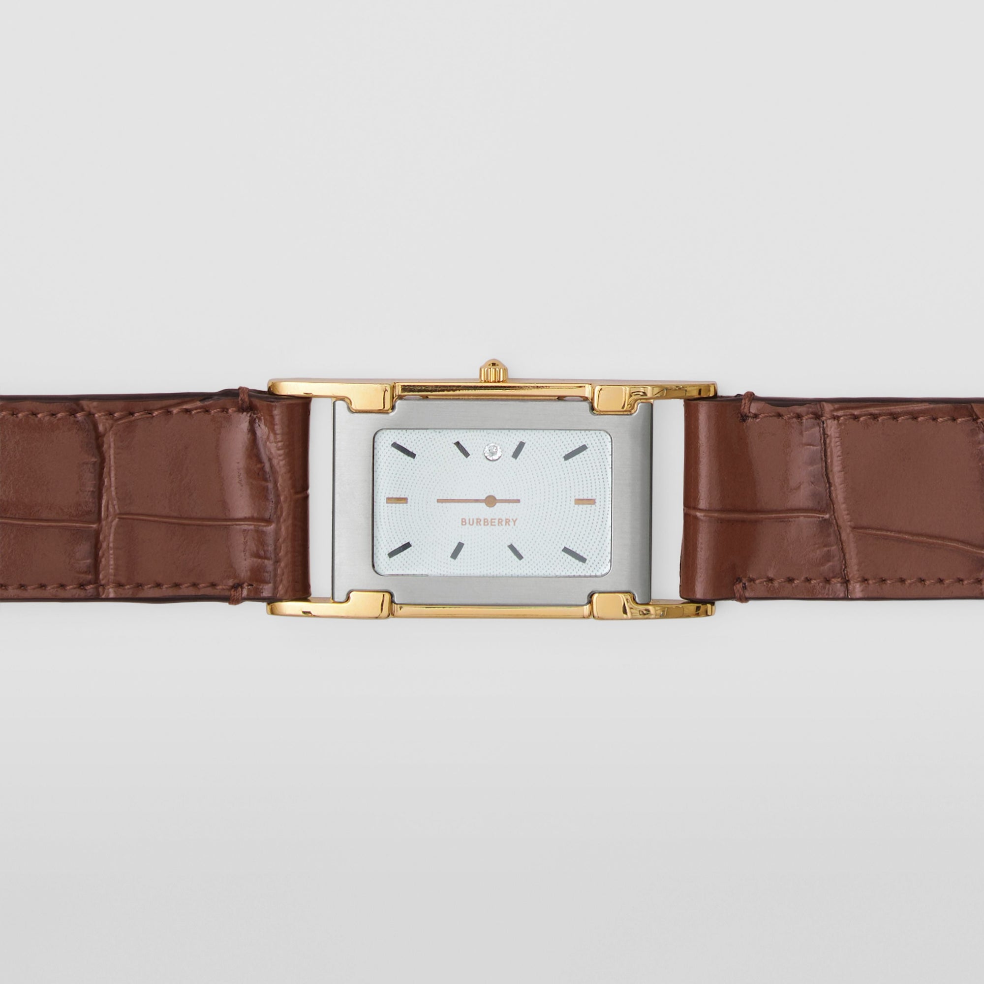 Ceinture en cuir embossé - Deep Cocoa