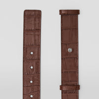 Ceinture en cuir embossé - Deep Cocoa