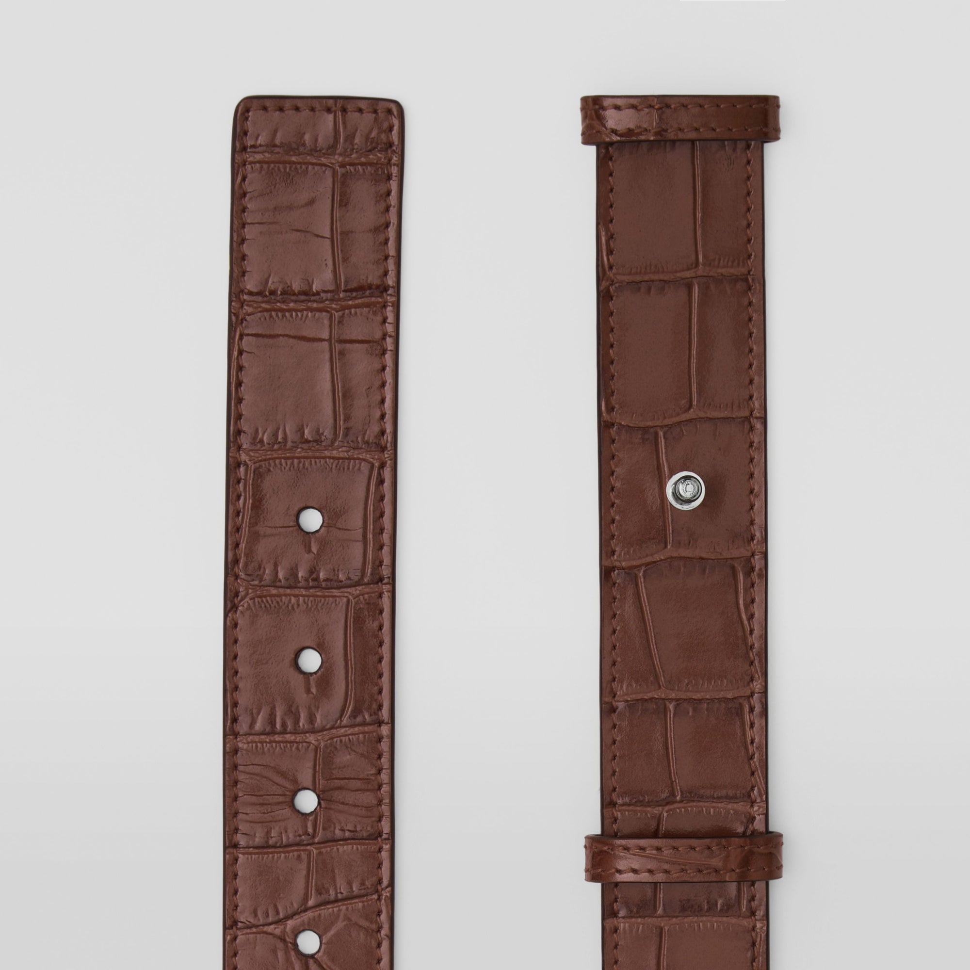 Ceinture en cuir embossé - Deep Cocoa