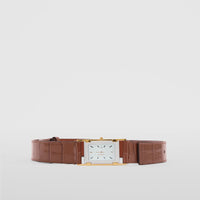Ceinture en cuir embossé - Deep Cocoa
