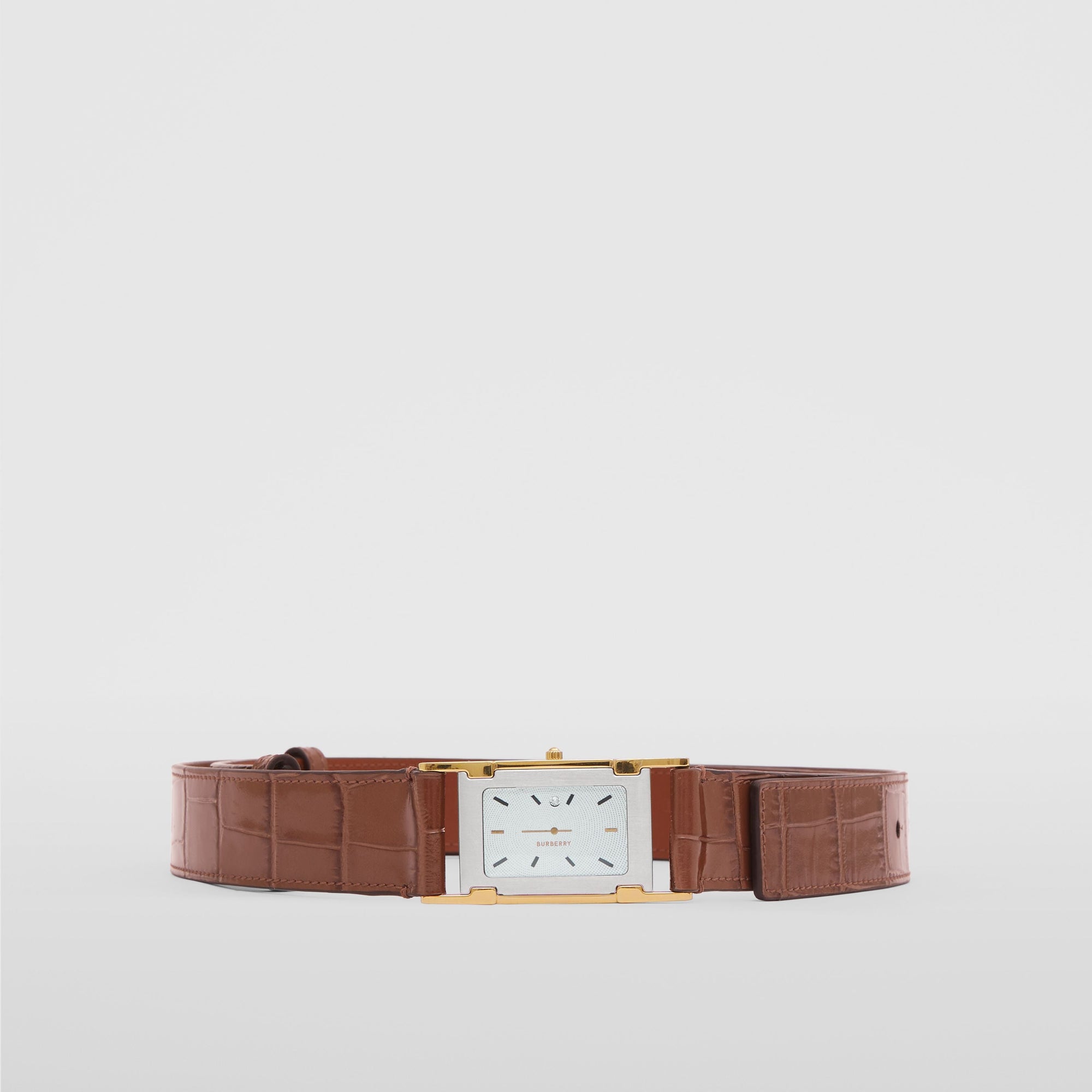 Ceinture en cuir embossé - Deep Cocoa