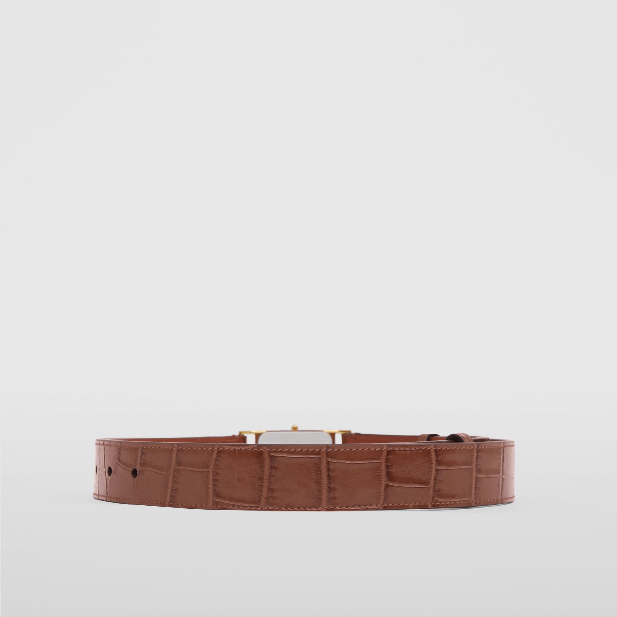 Ceinture en cuir embossé - Deep Cocoa