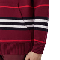 Hoodie oversize en laine à rayures iconiques - Deep Mulberry