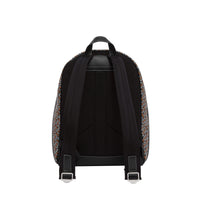 Sac à dos en cuir et tissu à motif monogramme - Black & Orange