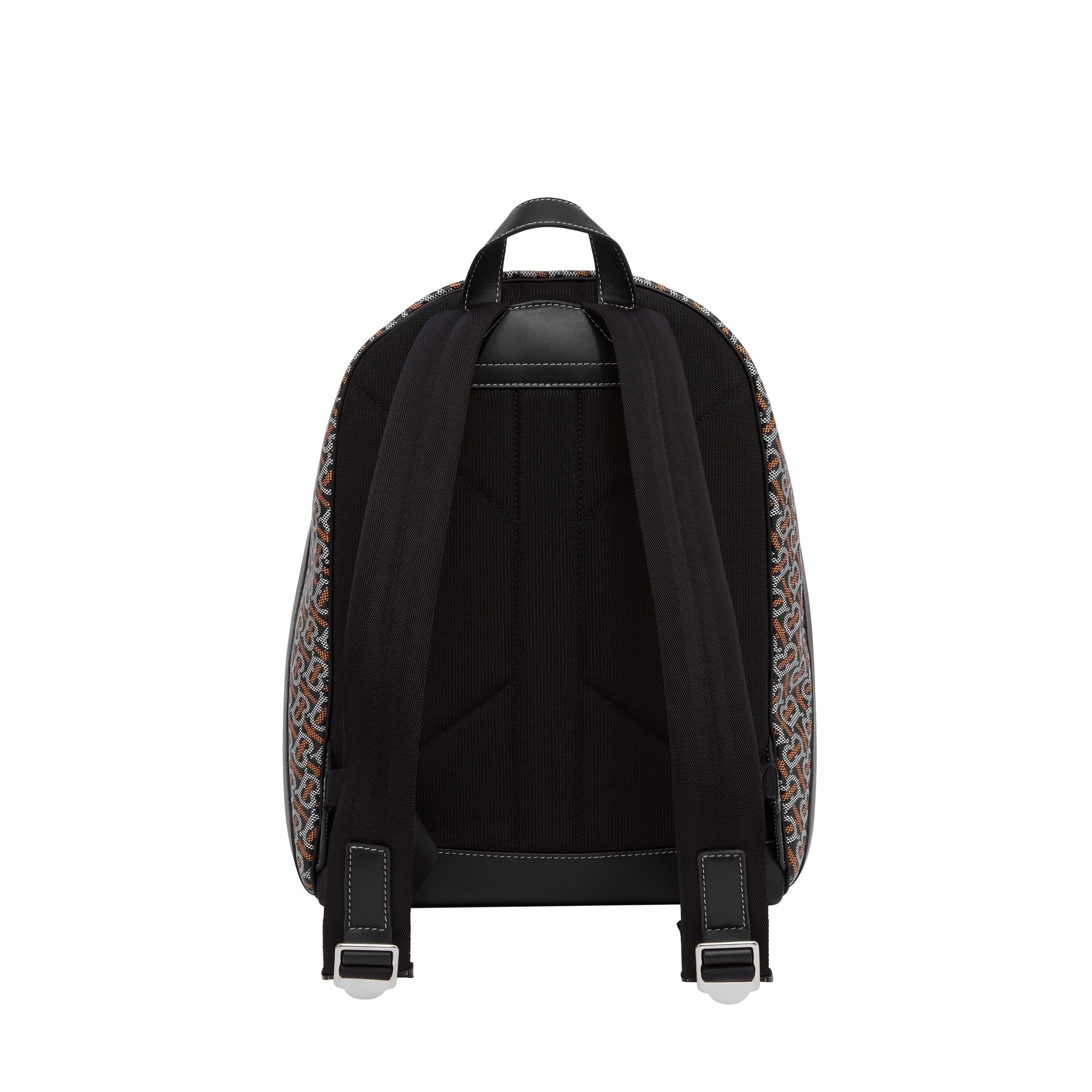 Sac à dos en cuir et tissu à motif monogramme - Black & Orange
