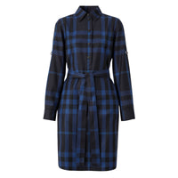 Chemise à ceinture à motif check - Charcoal Blue