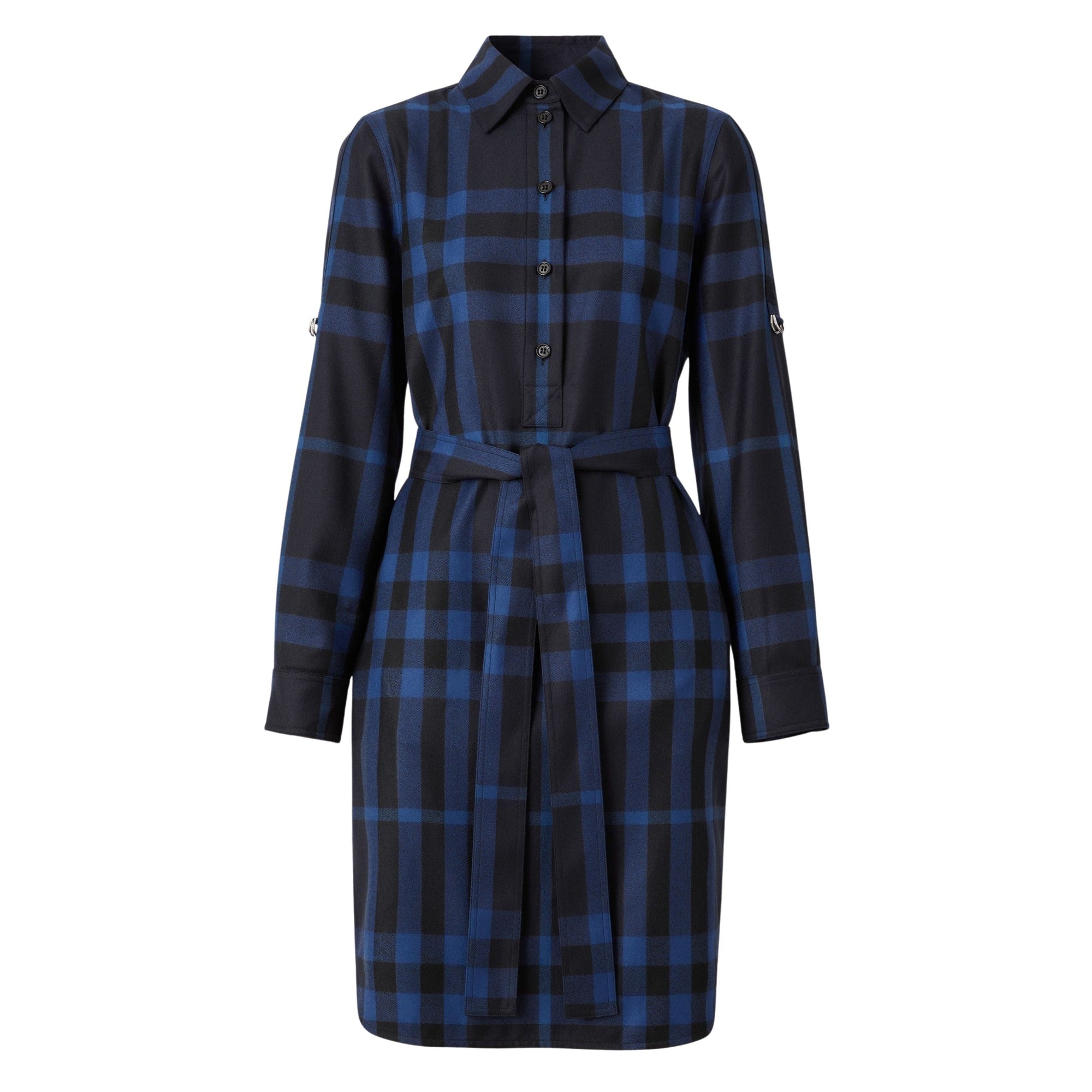 Chemise à ceinture à motif check - Charcoal Blue