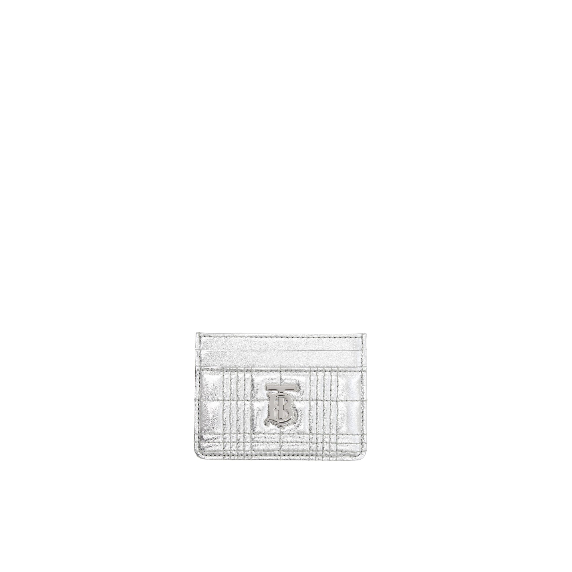 Porte-cartes Lola en cuir d'agneau matelassé - Silver