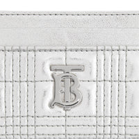 Porte-cartes Lola en cuir d'agneau matelassé - Silver