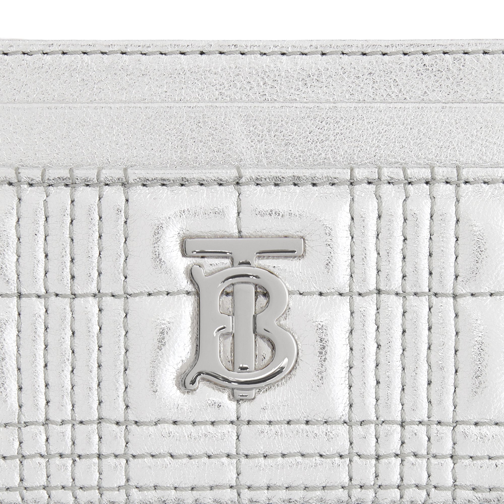 Porte-cartes Lola en cuir d'agneau matelassé - Silver