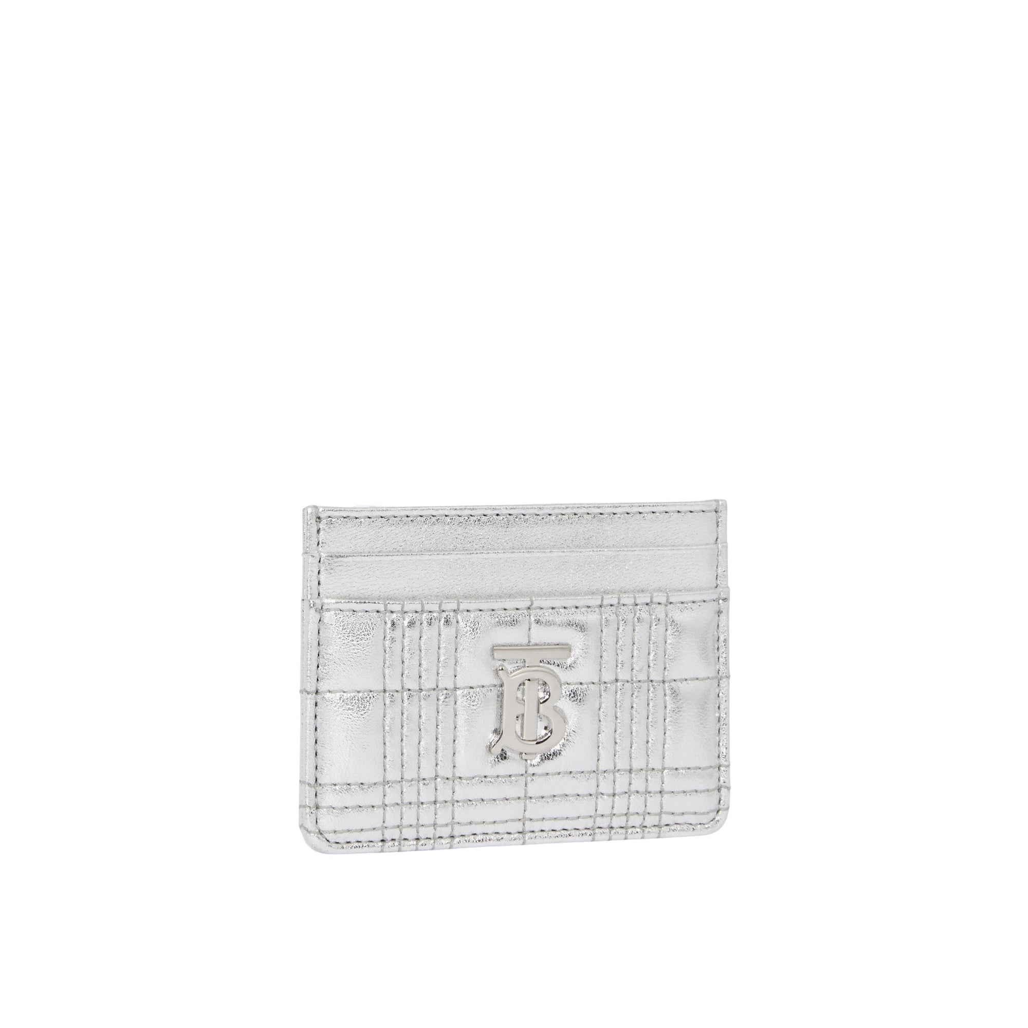 Porte-cartes Lola en cuir d'agneau matelassé - Silver