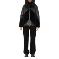 Veste à capuche rembourrée et rayures chevrons - Black