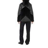 Veste à capuche rembourrée et rayures chevrons - Black