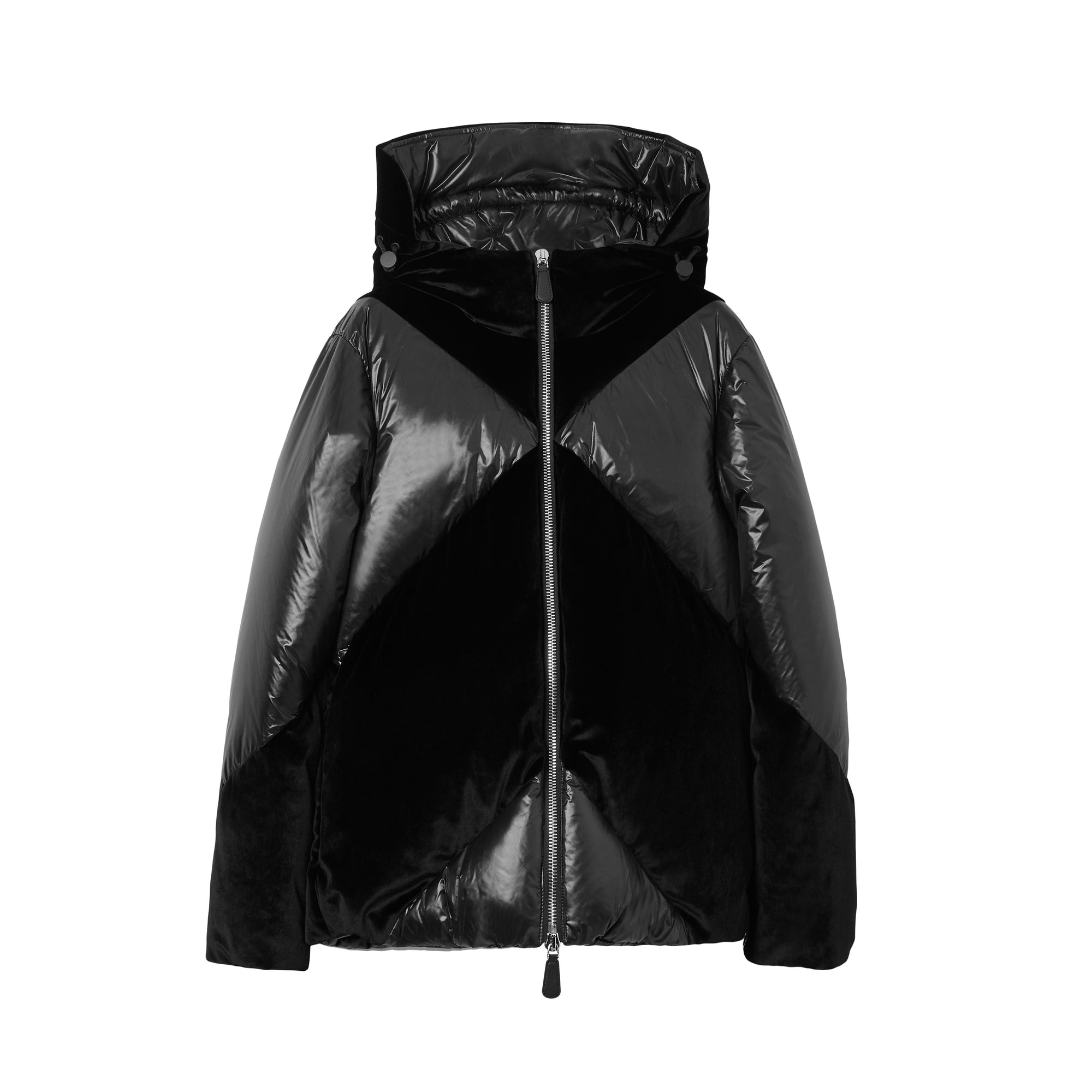 Veste à capuche rembourrée et rayures chevrons - Black
