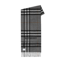 Écharpe en cachemire à motif check - Grey & Charcoal