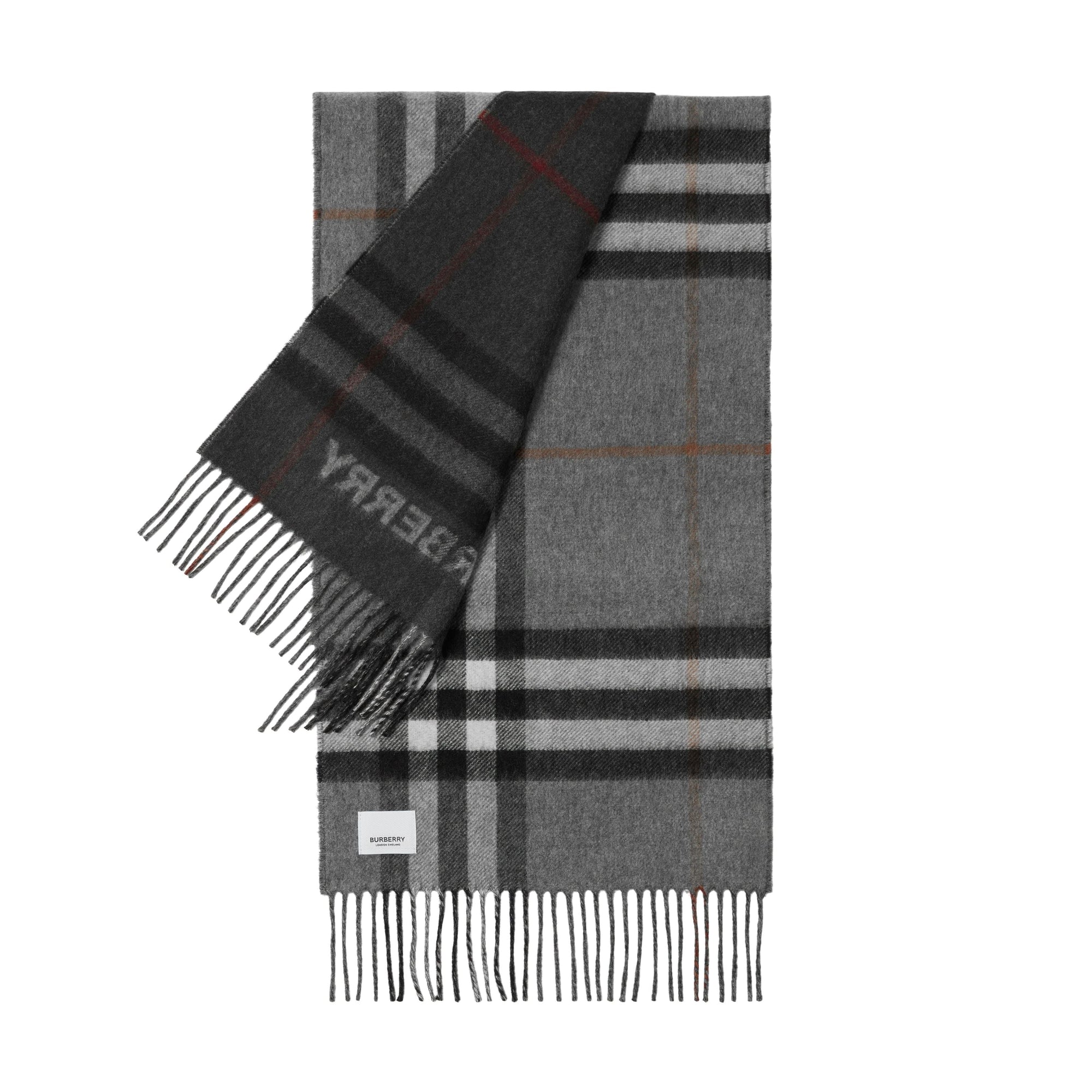 Écharpe en cachemire à motif check - Grey & Charcoal