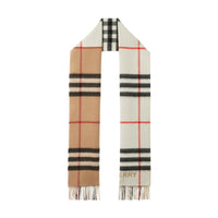 Écharpe en cachemire à motif check - Archive Beige & Nat White