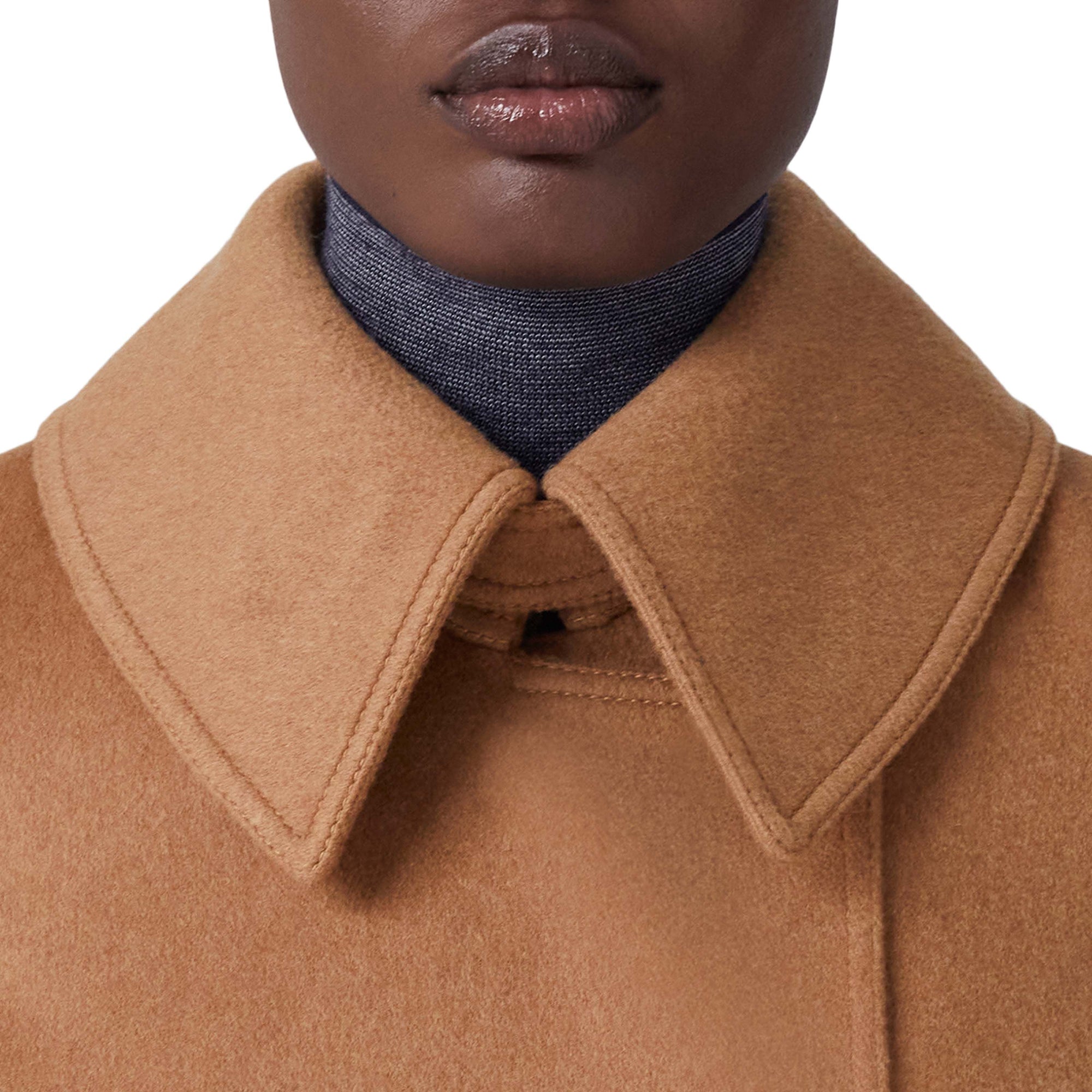 Manteau ceinturé en cachemire à motif monogramme - Bronze