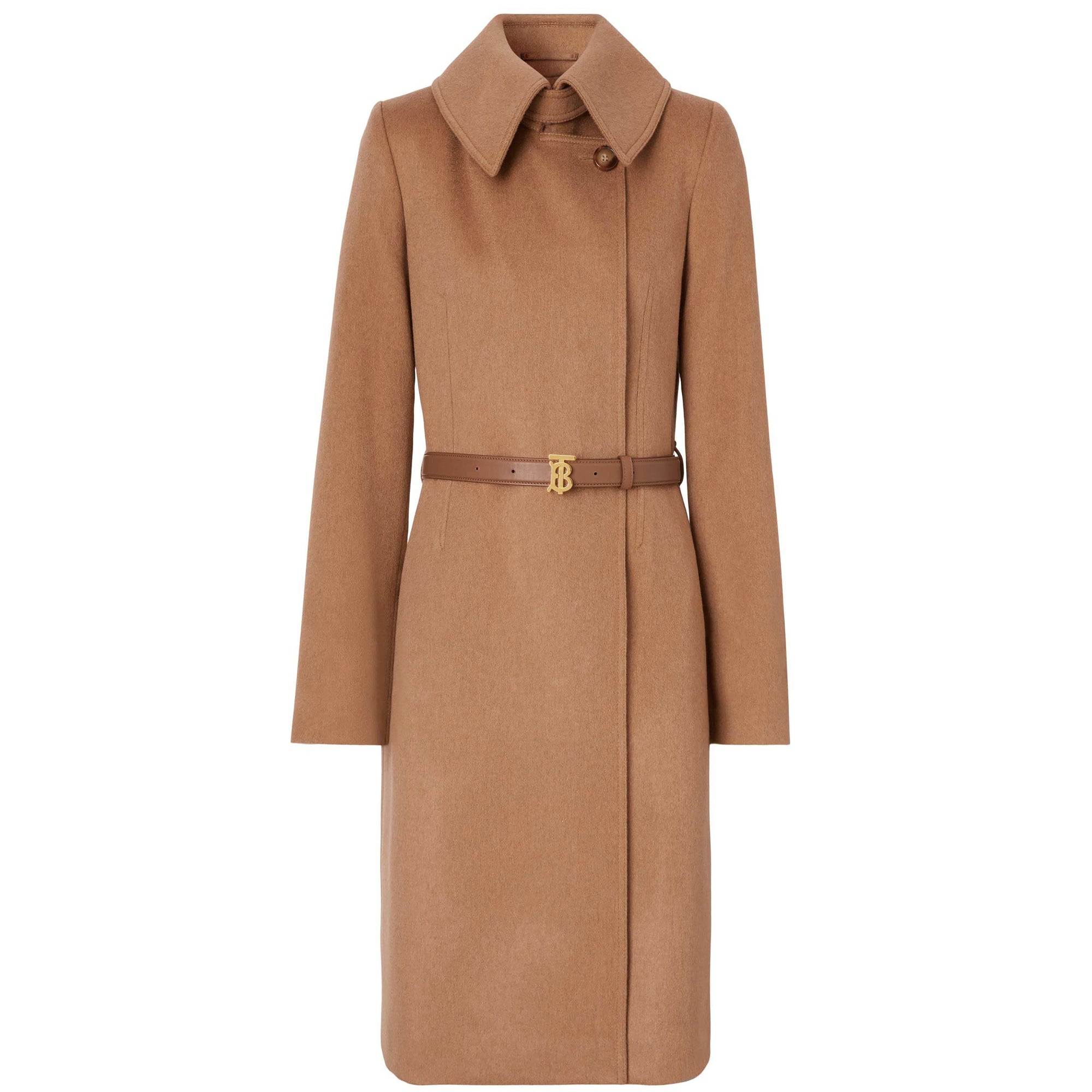 Manteau ceinturé en cachemire à motif monogramme - Bronze